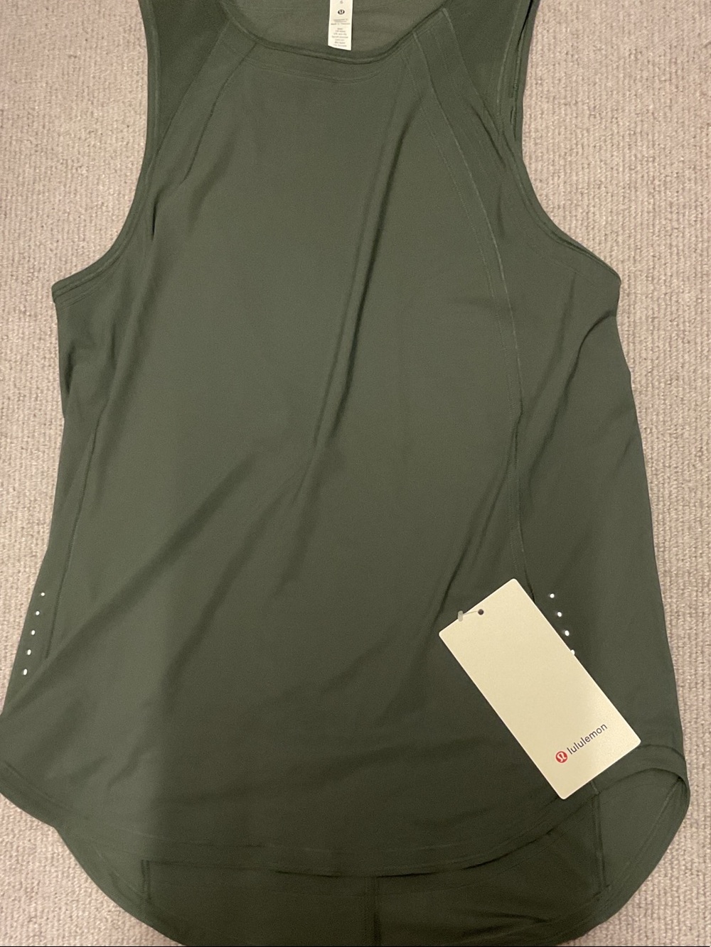 lululemon athletica Women's Olive Green Performance Tank